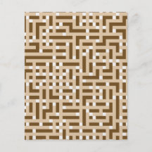 Geometric Pattern in Brown, Beige and White. Flyer Design