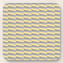 Geometric Pattern in Yellow and Grey. Coaster