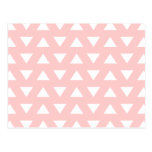 Geometric Pattern of White Triangles on Pink. postcards