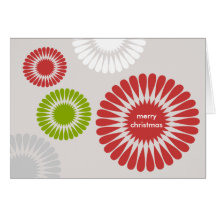 Geometric red Christmas holiday business greeting Card