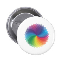 Geometrics #2 Rainbow Flower Pinback Button