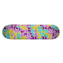 Geometrics Skateboard, pink.