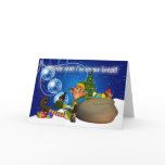 Geordie Christmas Card Elf Drinking Newcie Brown