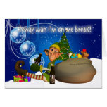 Geordie Christmas Card Elf Drinking Newcie Brown