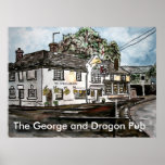 george and dragon pub restaurant england art, T... posters