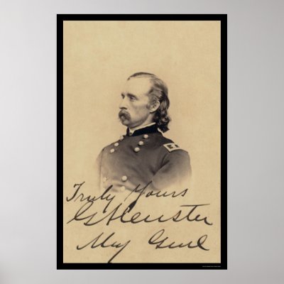 George Armstrong Custer Signed Card 1866 Posters by lc_civilwar