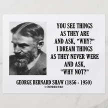 George B. Shaw Dream Things Never Were Why Not? Full Colour Flyer