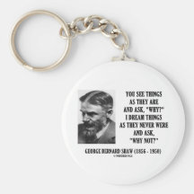 George B. Shaw Dream Things Never Were Why Not? Keychain
