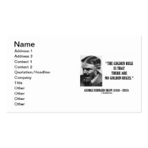 George Bernard Shaw Golden Rule No Golden Rules Business Card Templates