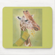 George - Giraffe in a Scarf Mouse Pads