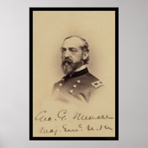 George Meade Signed Card 1862 Posters