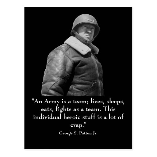 George Patton and Quote Postcard