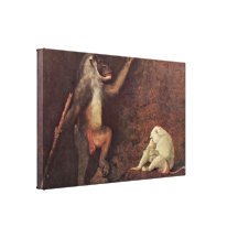 George Stubbs - albino baboon and macaque Stretched Canvas Prints