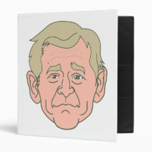 George W. Bush Cartoon Face Vinyl Binders