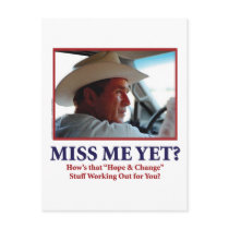 George W Bush - Miss Me Yet Postcard