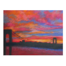 George Washington Bridge At Sunset Post Card