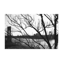 George Washington Bridge Black & White Photo Gallery Wrap Canvas