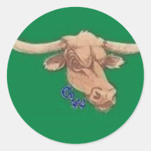 George West Longhorn Round Sticker