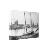 Georges Seurat - Study of boat and anchor Canvas Print