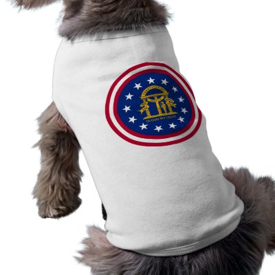Georgia Flag Theme 00 Doggie T Shirt by LoveThePlaceYouLive