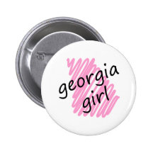 Georgia Girl with Scribbled Georgia Map Pinback Button