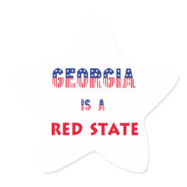 Georgia is a Red State Star Sticker