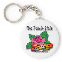 Georgia Peach State Cherokee Rose Keychain