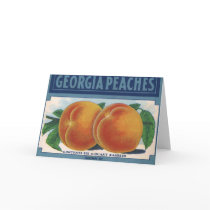 Georgia Peaches, Vintage Fruit Crate Label Art Greeting Cards