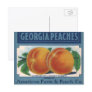 Georgia Peaches, Vintage Fruit Crate Label Art Post Card