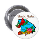 Georgia The Peach State Blue & Cardinal Pinback Button