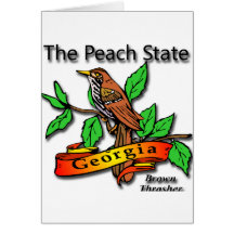 Georgia The Peach State Brown Thrasher Greeting Card