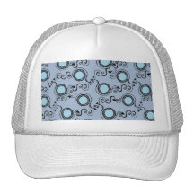 Georgian eggshell light blue patterns trucker hats