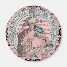 Georgian Lady Dancing - Pink and Blue Koelkast Magneetjes