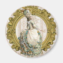 Georgian Lady - Yellow and Green Koelkast Magneet