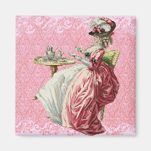Georgian Tea Afternoon - Pink Koelkast Magneet