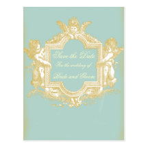 Georgiana (Marie Antoinette Blue) Save the Date Postcards