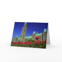 Geranium beds in full bloom on Parliament Hill, Ot Card