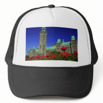 Geranium beds in full bloom on Parliament Hill, Ot Hat