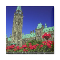 Geranium beds in full bloom on Parliament Hill, Ot Magnets