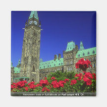 Geranium beds in full bloom on Parliament Hill, Ot Magnets
