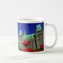 Geranium beds in full bloom on Parliament Hill, Ot Mug
