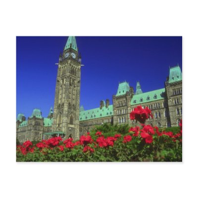 Geranium beds in full bloom on Parliament Hill, Ot Post Cards by beautifulclicks
