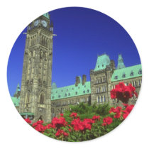 Geranium beds in full bloom on Parliament Hill, Ot Sticker