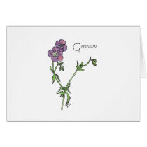 Geranium Blank Note Card