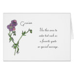 Geranium card with text box