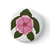 Geranium flower sea turtle button