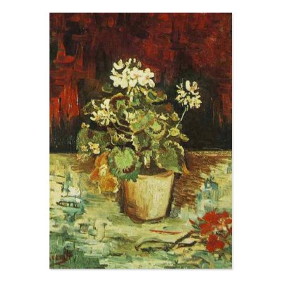 Geranium in  a Flower pot, van Gogh Business Card Template by VanGoghPaintings