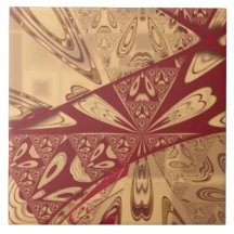 Geranium Red Abstract Tile