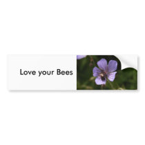 Geranium with Bee Bumper Sticker