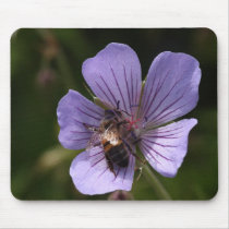 Geranium with Bee Mouse Pad